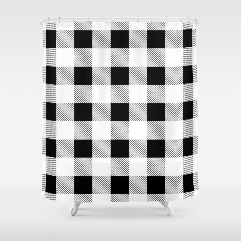Western Country French Farmhouse Black And White Plaid Tartan