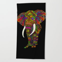 Elephant Kaleidoscope - Watercolor Beach Towel