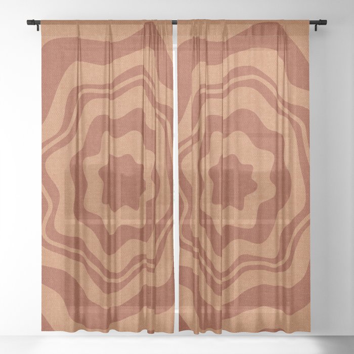 boho floral - ginger Sheer Curtain