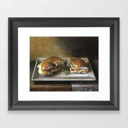 bacon egg and cheese Gerahmter Kunstdruck | Oil, Bagel, Breakfast, Painting, Sandwich, Bacon, Kitchen, Cheese, Curated, Cooking 
