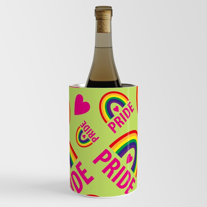 Rainbow Pride and Pink Hearts Wine Chiller