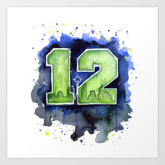 12th Man Seahawks Seattle Go Hawks Art Art Print