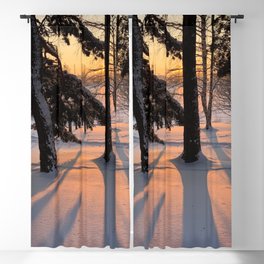Sunset in the Snowy Forest  Blackout Curtain