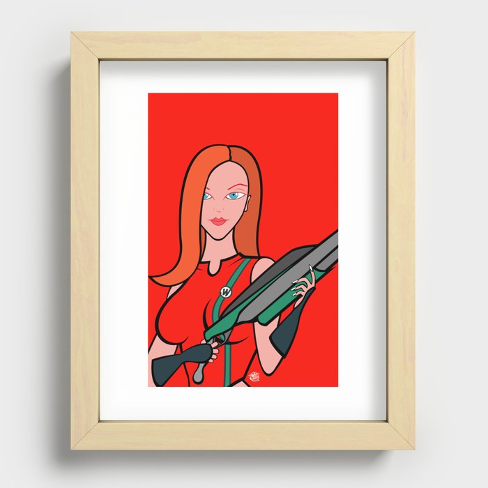 Sci-Fi Lena over Red Recessed Framed Print