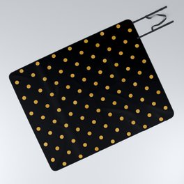 Gold And Black Dots Collection Picnic Blanket