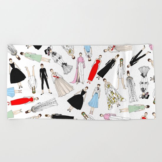 Audrey Fashion Whimsical Layout Beach Towel