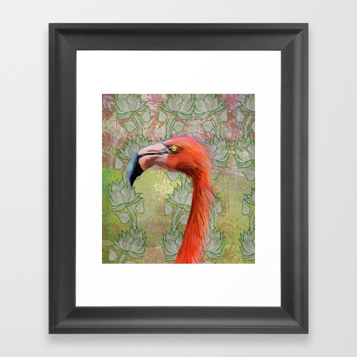 Red big bird Framed Art Print