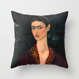 Frida Kahlo Self-portrait in velvet dress, 1926 Throw Pillow