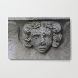 Stein Engel Metal Print | Piter, Sculpture, Tumbstone, Weepingangel, Gothic, Aged, Monument, Mistery, Digital, Vintage 