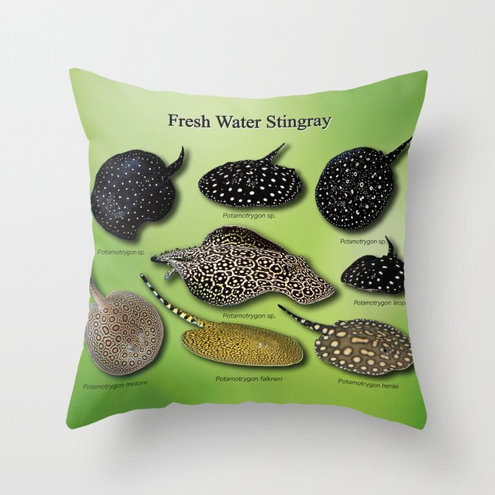 Amazon freshwater stingray Throw Pillow