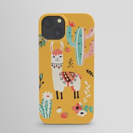 White Llama with flowers iPhone Case