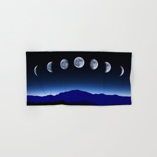 Moon Phases #blue Hand & Bath Towel