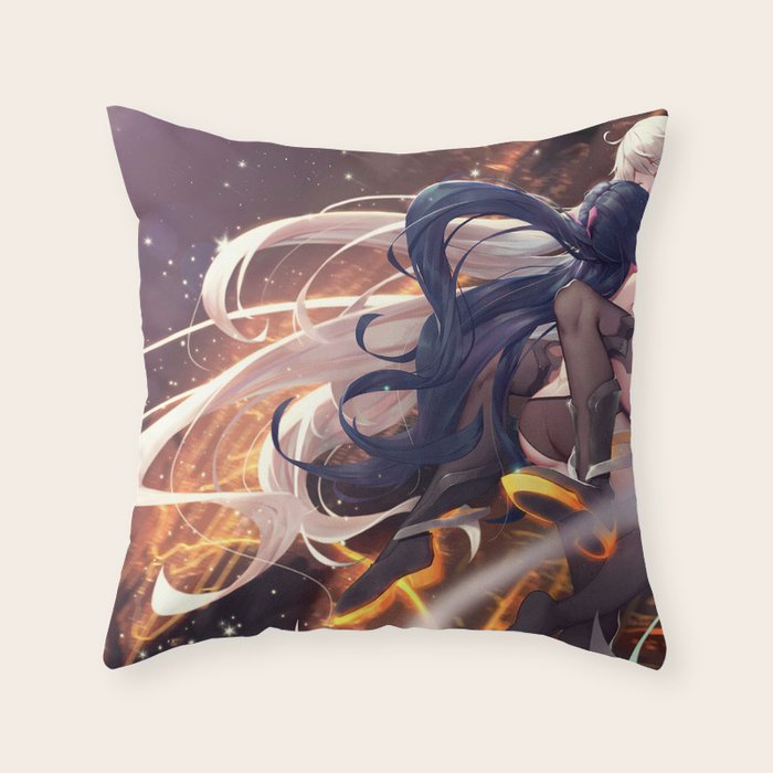 Two Hot Lesbian Hentai Girls Making Love Ultra Hd Throw Pillow By