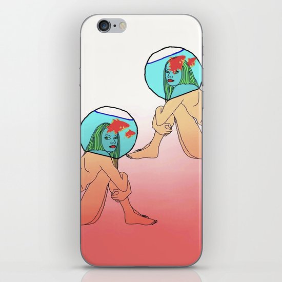 Drowning in a fish bowl iPhone & iPod Skin