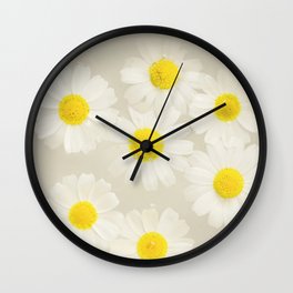 A White Flower In A White Cup, Spring Vibes, Romantic Image, Chrysanthemum Wall Clock