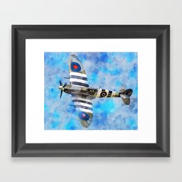 Supermarine Spitfire in flight Framed Art Print