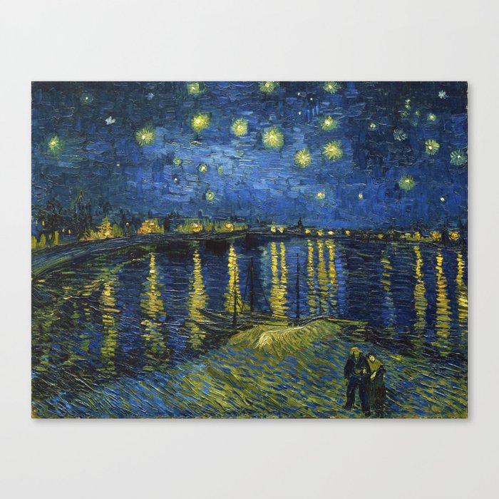 Starry Night on the Rhone by Vincent van Gogh (Sept. 1888) Canvas Print