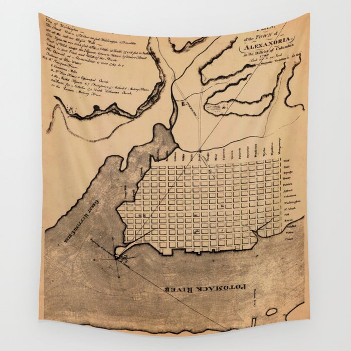 Map of Alexandria 1798 Wall Tapestry by Vintage Maps & Prints  Society6