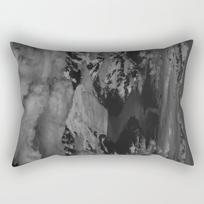 Aerial Glacier Six, B & W - Alaska Rectangular Pillow