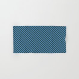 [ Thumbnail: Blue and Dark Slate Gray Colored Lines Pattern Hand & Bath Towel ]