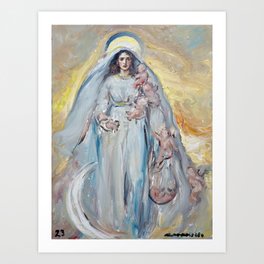 Saint Mary, protector of life Art Print