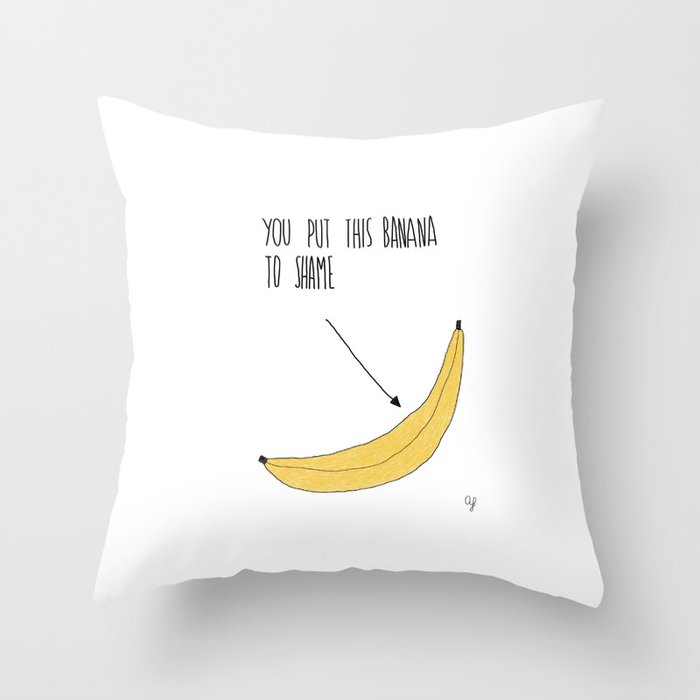 Banana Shame Throw Pillow