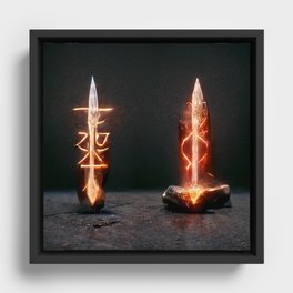 Dagger of Fire Framed Canvas