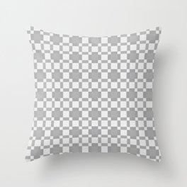 GRAYDON light grey checked design Throw Pillow