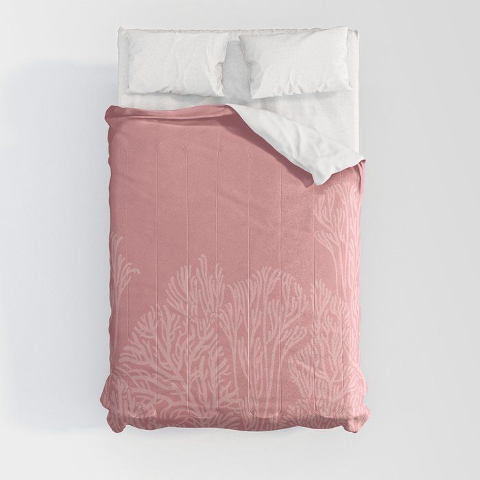 Dusty Pink Coral Garden Comforter