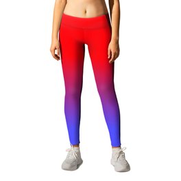 Neon Red and Bright Neon Blue Ombre Shade Color Fade Leggings | Pattern, Digital, Shade, Color, Fade, Redandblue, Neon, Brightred, Neonblue, Blue 