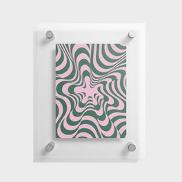 Abstract Groovy Retro Liquid Swirl Pink Green Pattern Floating Acrylic Print
