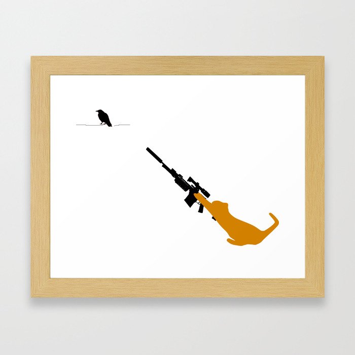 sniper cat ..  Framed Art Print