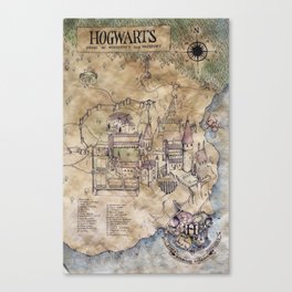 Hogwarts Map Canvas Print