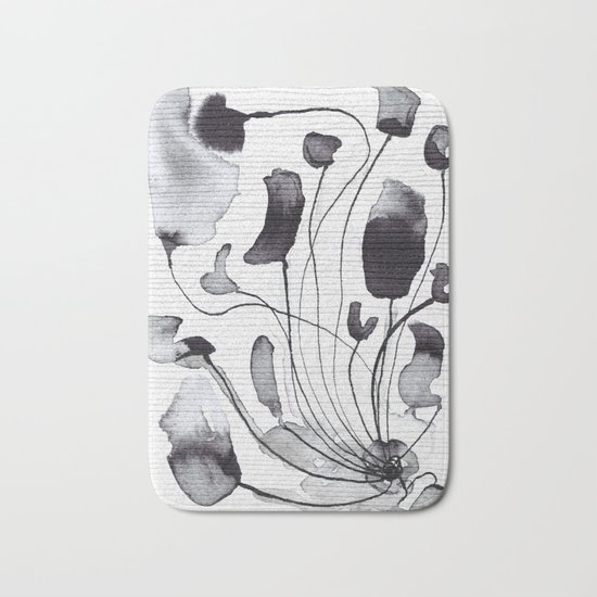 ink flowers Bath Mat