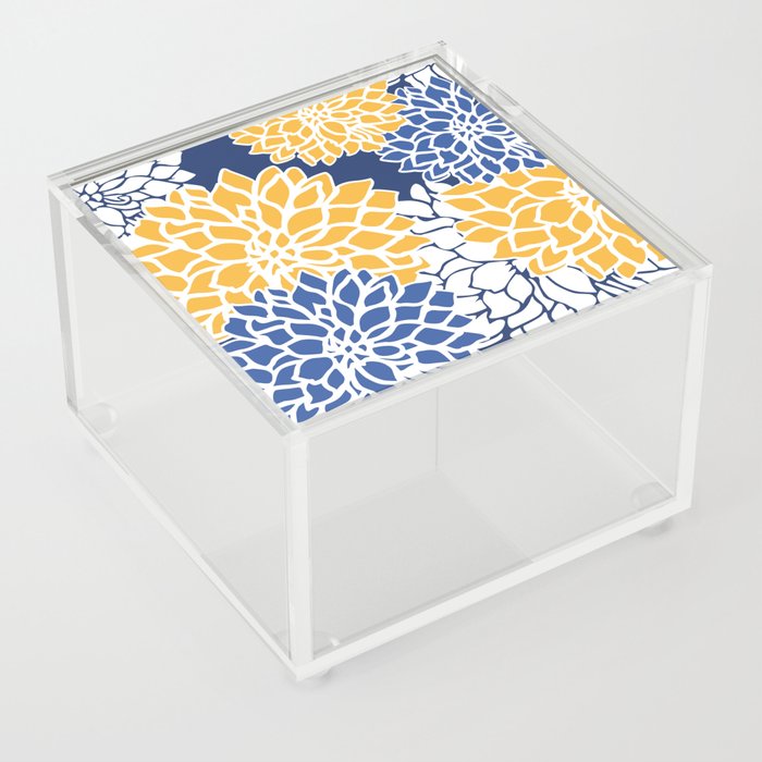 Flower Blooms, Blue and Yellow Acrylic Box