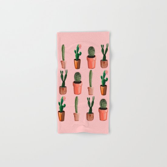 Various Cacti Pink Hand & Bath Towel