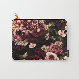Vintage & Shabby Chic- Real Chrysanthemums Lush Midnight Flowers Botanical Garden Carry-All Pouch