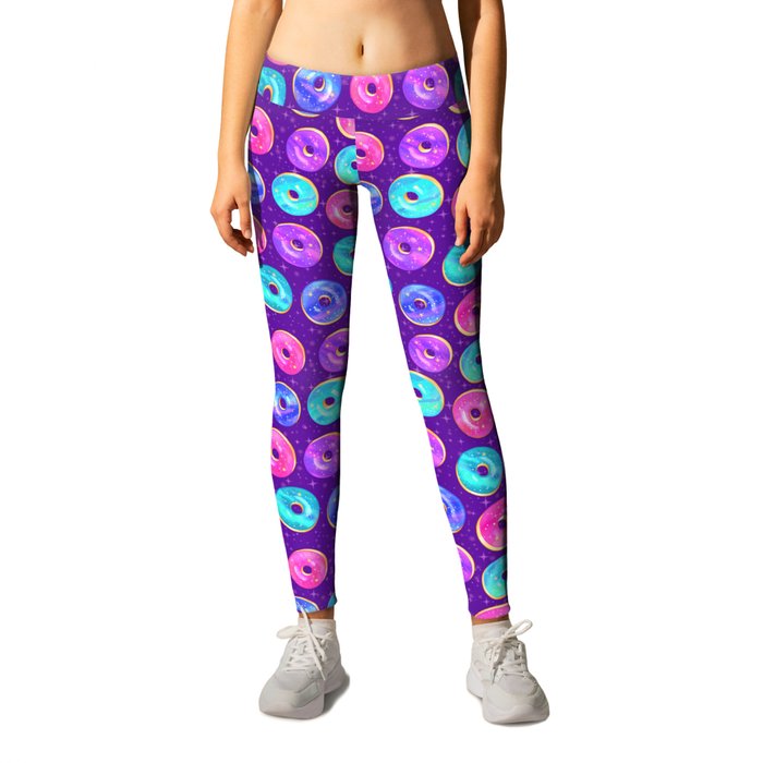 Galaxy Donuts on Purple Leggings by Spookish Delight