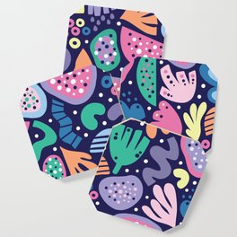 Playful abstraction. Seamless pattern with abstract bold whimsical shapes. Contemporary art Coaster