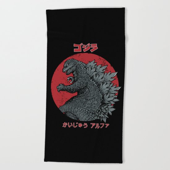 Gojira Kaiju Alpha Beach Towel