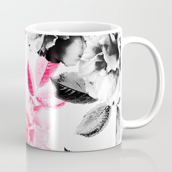 Rose Garden in Pink and Gray Coffee Mug