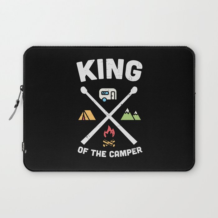 King Of The Camper Funny Camping Slogan Laptop Sleeve
