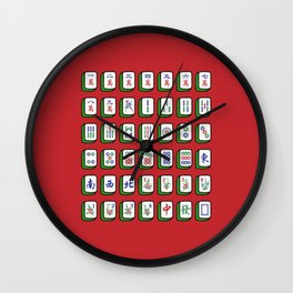 Mahjong Game Tiles Neatly Arranged. It's Mahjong Time! Wall Clock