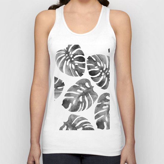 Monstera Black Unisex Tank Top