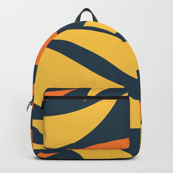 Luxury abstract ocean waves minimal pattern - Princeton Orange and Maize Backpack