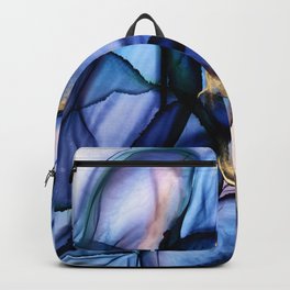 Mesmerize - Indigo, Cerulean, and Pale Pink Abstract Backpack