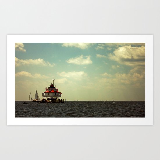 Sailing at Thomas Point Art Print