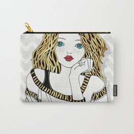 Girl With Curling Hair Carry-All Pouch