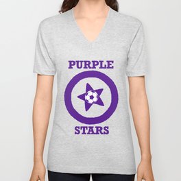Purple Stars Soccer Team V Neck T Shirt