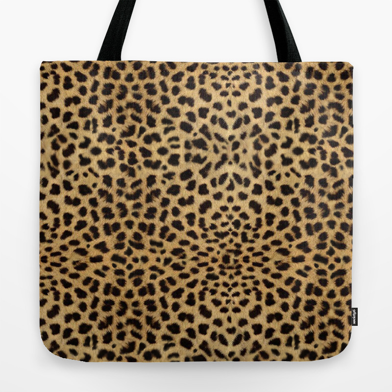 leopard print tote handbag